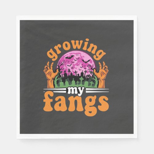Growing My Fangs Halloween Vampire Design_1 Napkins