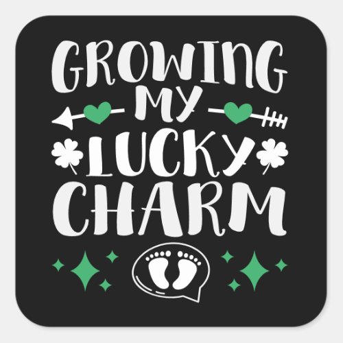 Growing My Lucky Charm Funny St Patricks Day Square Sticker