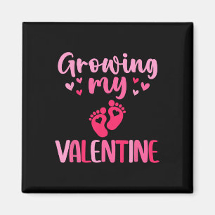 Growing My Valentine Cute Pregnancy Announcement Magnet