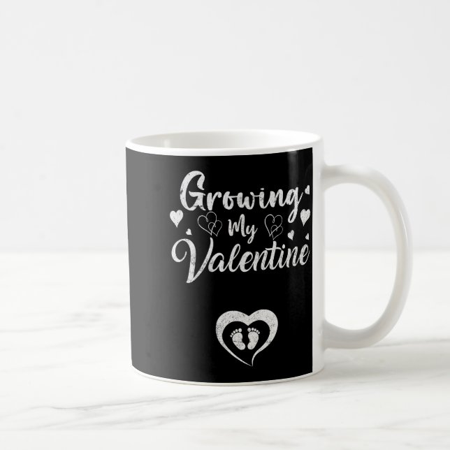 Growing My Valentine Pregnancy New Mom Valentines  Coffee Mug (Right)