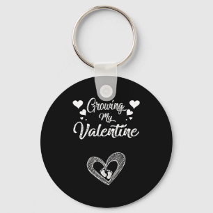 Growing My Valentine Pregnancy New Mom Valentines Keychain