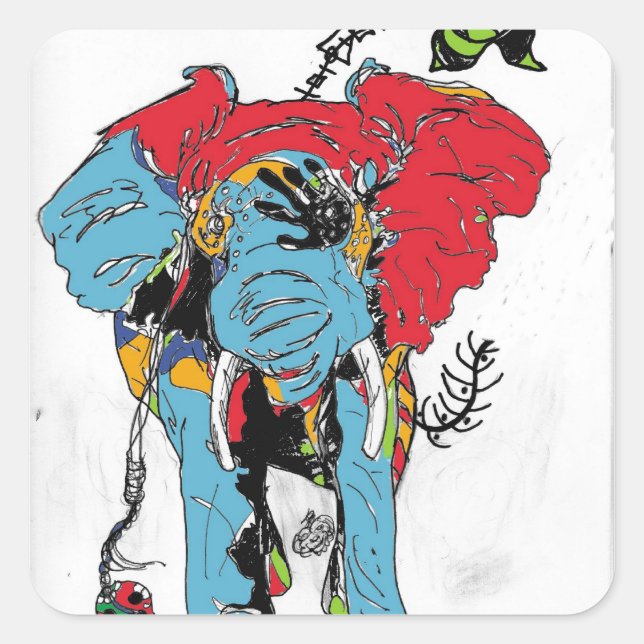 growing old slowly square sticker (Front)