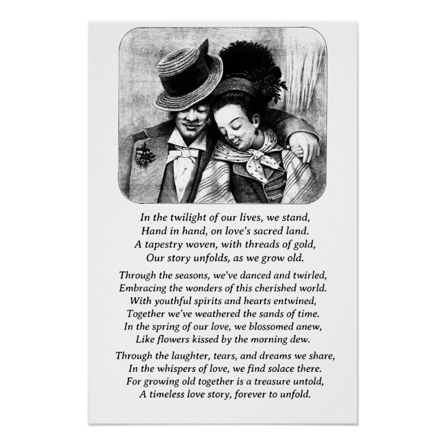 Growing Old Together Couple Love Romance art Poster (Front)