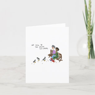Growing old with you best friend letterpress thank you card