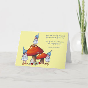 Growing Older Birthday, Fantasy Art: Cute Gnomes Card