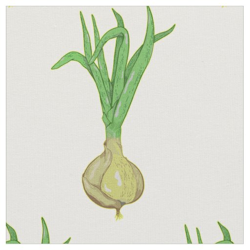 Growing onions fabric