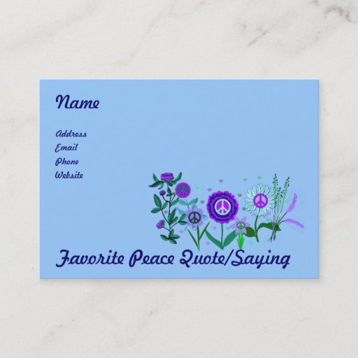 Customizable Growing Peace Business Card Template