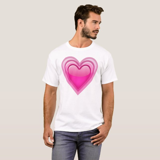 Growing Pink Heart - Emoji T-Shirt (Front Full)