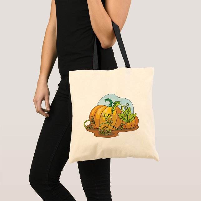 Growing Pumpkins Orange Vegetable Tote Bag (Creator Uploaded)