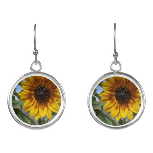 Growing Sunflower Beauty,  Earrings (Front)