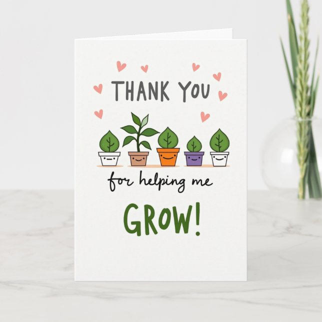 Growing Thanks Mothers Day Card (Front)