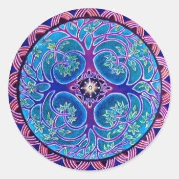 Growing Tree Of Life Mandala Sticker by arteeclectica at Zazzle