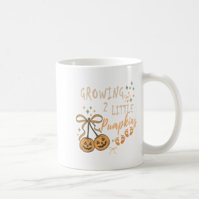 Growing Two Little Pumpkins Twins Pregnancy Fall H Coffee Mug (Right)
