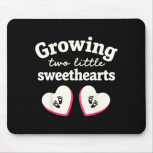 Growing Two Little Sweethearts Valentines Pregnanc Mouse Pad