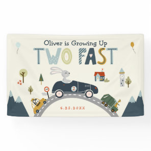 Growing up 2 Fast Birthday Banner