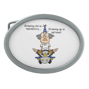 Growing Up is Optional Humor Belt Buckle