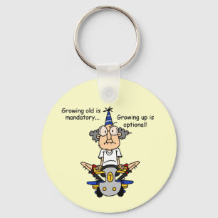 Growing Up is Optional Humor Keychain