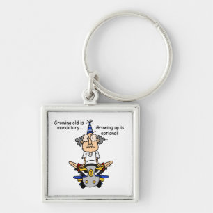 Growing Up is Optional Humor Keychain
