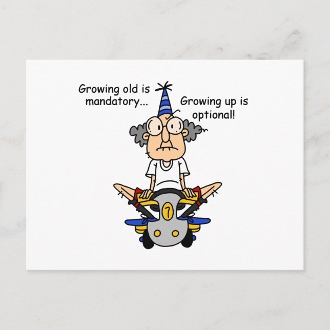 Growing Up is Optional Humor Postcard (Front)
