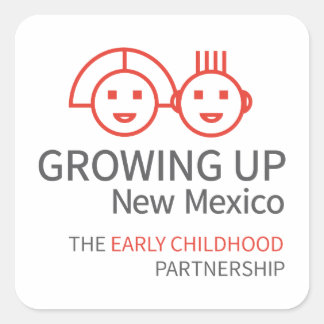 GROWING UP NM White Square Sticker