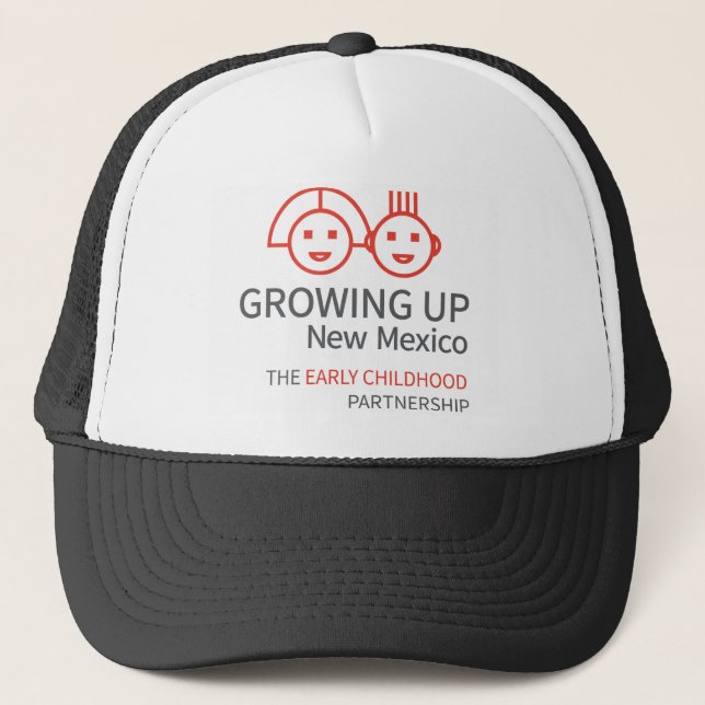 GROWING UP NM White Trucker Hat (Front)