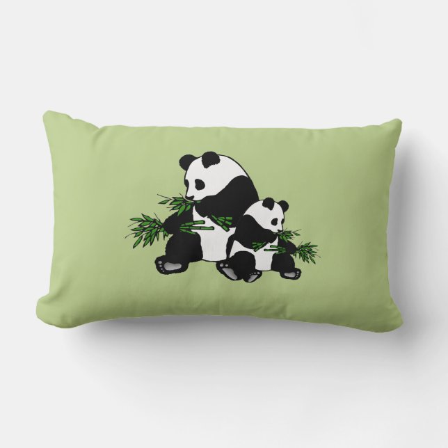 Growing Up Panda Lumbar Pillow (Front)