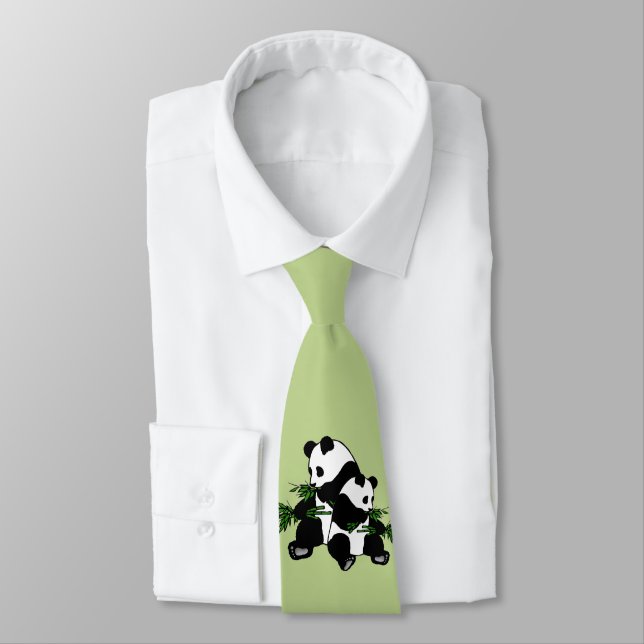 Growing Up Panda Neck Tie (Tied)