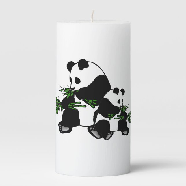 Growing Up Panda Pillar Candle (Front)