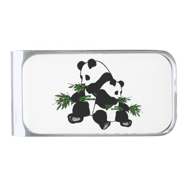 Growing Up Panda   Silver Finish Money Clip (Front)
