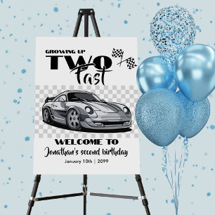 Growing Up To Fast 2nd birthday  Modern Race Car Foam Board