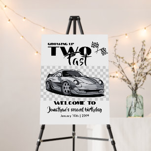 Growing Up To Fast 2nd birthday Modern Race Car Foam Board