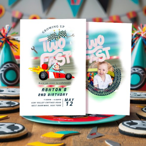 Growing  up to fast 2nd Birthday Party  Invitation