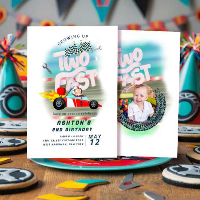 Growing  up to fast 2nd Birthday Party  Invitation (Creator Uploaded)