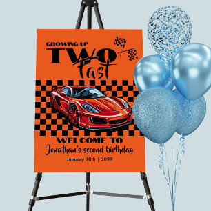 Growing Up To Fast 2nd birthday  Red Sports Car Foam Board