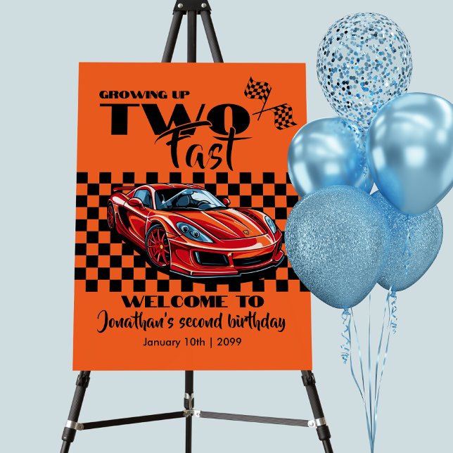 Growing Up To Fast 2nd birthday  Red Sports Car Foam Board (Creator Uploaded)