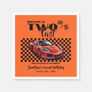 Growing Up To Fast 2nd birthday Red Sports Car Napkins