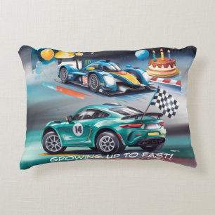 Growing Up To Fast Boy Birthday Party Accent Pillow