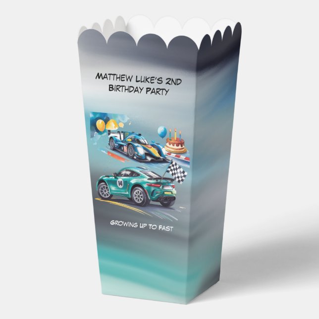 Growing Up To Fast Boy Birthday Party  Favor Boxes (Back)