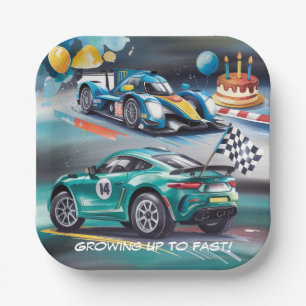 Growing Up To Fast Boy Birthday Party Paper Plates