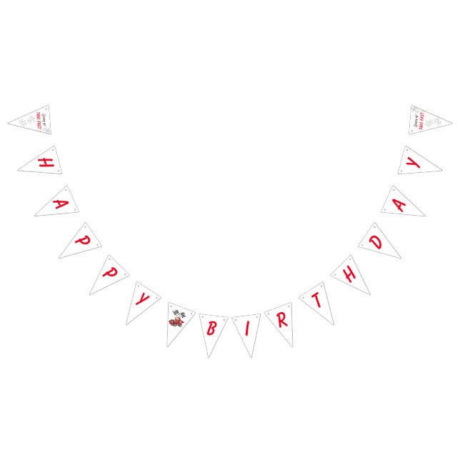 Growing up two fast 2nd Birthday  Bunting Flags (All)