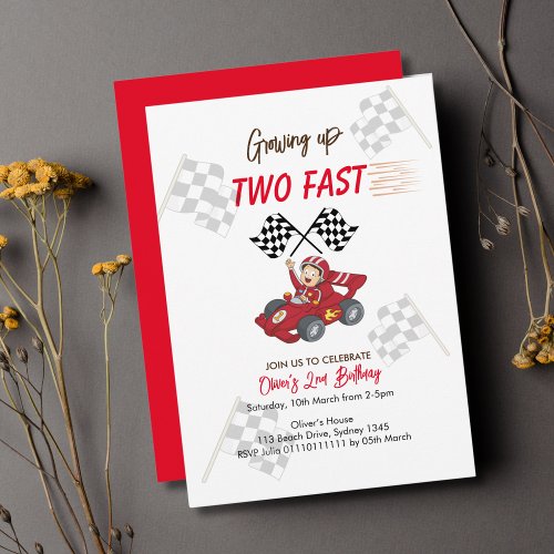 Growing up two fast 2nd Birthday  Invitation