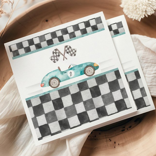 Growing Up Two Fast 2nd Birthday Napkins (Growing Up Two Fast race car theme 2nd birthday party napkins)