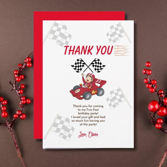 Growing up two fast 2nd Birthday   Thank You Card (Creator Uploaded)