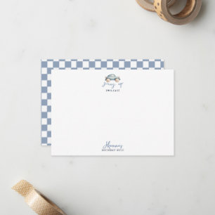 Growing Up Two Fast blue retro birthday Note Card