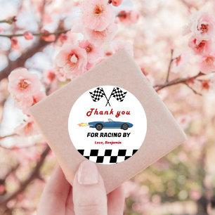 Growing UP TWO Fast Race Car Boy 2nd Birthday Classic Round Sticker