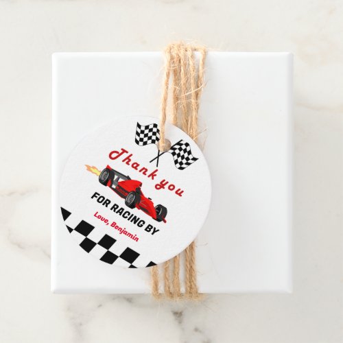 Growing UP TWO Fast Race Car Boy 2nd Birthday Favor Tags