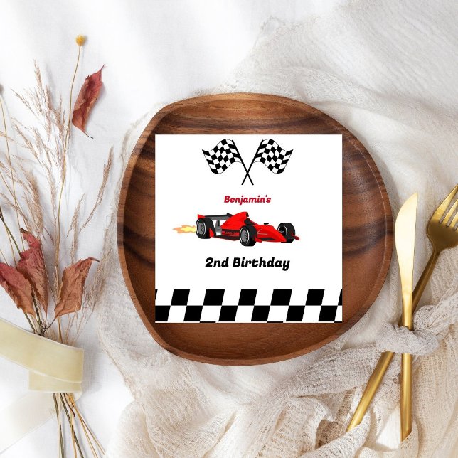 Growing UP TWO Fast  Race Car Boy 2nd Birthday Napkins (Creator Uploaded)
