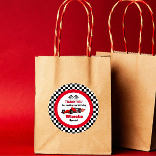 Growing UP TWO Fast Race Car Boy 2nd Birthday Pap Classic Round Sticker