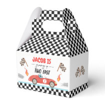 Growing Up Two Fast Race Car Boy Second Birthday Favor Boxes