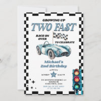 Growing Up Two Fast Vintage Race Car 2nd Birthday